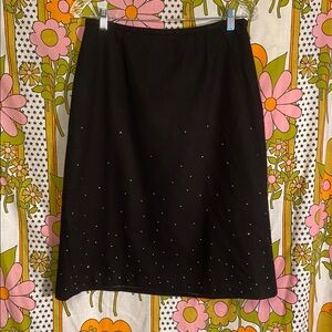 GAP Factory Black Wool-Blend Rhinestone Skirt